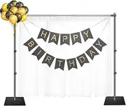 EMART Heavy Duty Backdrop Stand, 6.5x10ft/ 2x3m Adjustable Background Support System Kit with Steel Base for Photography, Photo Video Studio, Parties, Wedding - Black