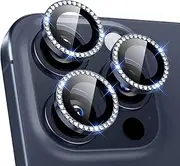 [ESR] 2 Pack Camera Lens Protector for iPhone 15 Pro Max/15 Pro/14 Pro Max/14 Pro, Ultra-tough HD Individual Lens Protectors, Scratch Resistant, Ultra-thin Tempered Glass, Rhinestone Blue