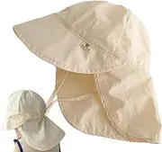 [Generic] Beach Hats for Kids,Toddler Sun Hat | UV Protection Adjustable Ventilated Boonie for Hiking Boating School Swimming Gardening Travel Beige