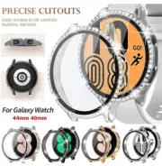 For Samsung Galaxy Watch 6 5 4 40/44mm Glass Screen Protector Crystal Case Cover