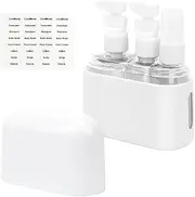 SOVYOULIVE Travel Bottles Set, 3 in 1 Travel containers for toiletries, Leak-Proof Refillable Plastic Bottles with Sticker for Shampoo Conditioner Lotion Liquids (White)