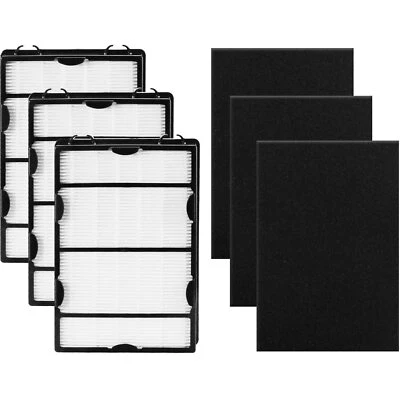 3 HEPA Filter + 3 Carbon Pre-Filter Replace for Holmes Purifier HAPF600D HAP...