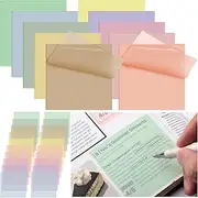 Jetec 500 Sheets Transparent Sticky Notes Bulk 3x3 Pastel See Through Sticky Notes Clear Books Annotation Tabs Self Adhesive Waterproof Translucent Memo Pad for Office Bible(Mixed Color,Vintage)