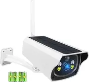 4G Solar IP Camera 1080P Solar Panel Battery Powered Camera Solar Security Camera IP Camera Solar Outdoor PIR Motion Detection(4G Cam x 32G)