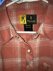 Browning Womens xxl L/S Pink Plaid Snap-Front Button-Down Collared Shirt NWT
