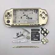 New Replacement Sony PSP 2000 Console Full Housing Shell Cover with Buttons Set -Gold.