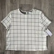 Nordstrom Rack Grid Stripe T Shirt Blouse New M