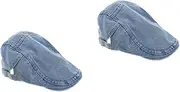 [DEARMAMY] Vintage Cowboy Hat Men Hats Newsboy Hats for Men Newsboy Caps Vintage Hat Jean Hats Flat Hat Newsboy Flat Cap Beret Cap Beret Hat Flat Caps Jeans Hat Costume Hat Sky-Blue Denim