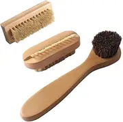 Baluue Hand Cleaning Brush Set Pcs Wooden Scrub Brush for Fingernail Hand Foot Cleaning Easy to Hold Natural Pig Bristles