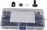 SOLUSTRE Computer Rack Mounting Kit 1 Set Cage Nuts Screws Size Black for Cabinet Mounting and Chassis