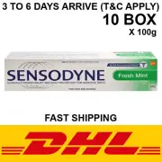 10 Box Sensodyne Fresh Mint For Sensitive Teeth With Cavity Prevention 100g