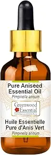Greenwood Essential Pure Aniseed Essential Oil (Pimpinella anisum) with Glass Dropper 100% Natural Therapeutic Grade Steam Distilled for Personal Care 30ml (1oz)