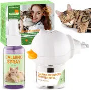 Cat Calming Pheromone Diffuser and Spray,Relieve Anxiety Stress Reduce Fighti...