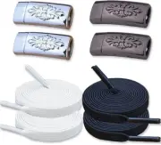 2 pairs No Tie Shoelaces Magnetic Metal Lock Elastic Shoelaces,One Size Fits All