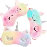 3 Pieces Plush Sleeping Eye Cover Bunny Cat Blindfold