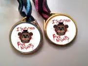 12 FNAF B/P MEDALS NECKLACES, birthday party favors FIVE NIGHTS AT FREDDY'S