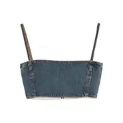 [Alaïa] Alaïa Cropped Denim Top 36 FR BLUE