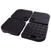 ANGELES HOME Umbrella Base 20"x20"x3" Offset Water+Sand Filled Plate in Black