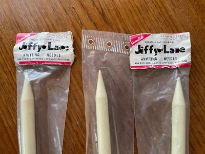 Set Of 3 Vintage Susan Bates Jiffy Lace Size 35 Knitting Needles 14 1/2" L New