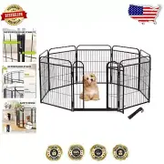 Luxury Dog Playpen for Small Dogs - 8 Panels, No Stakes, Easy Access Door