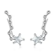 2PCS Copper Stud Earrings Retro Simple Tassel Five-pointed star Jewelry
