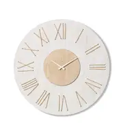 [James Lane] Camden Wall Clock White & Natural - 68cm x 5cm
