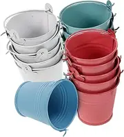 KALLORY 16Pcs Mini Iron Candle Buckets Versatile Storage Containers for DIY Soy Wax Candles Compact Design for Home Decor Parties and Craft Projects