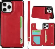 for iPhone 11 Pro Max Case,Leather Stand Cover Card Slots Back Case with Buttons