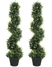 [Lambu] Artificial Spiral Topiary Tree 2 Pack in Green