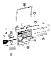 Genuine Mopar Door Panel Applique Left 6XK35WS3AC