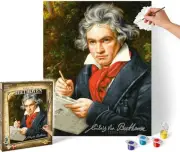 Ludwig Van Beethoven Paint by Number Kit 16x20 Schipper NEW Brush Canvas Frame