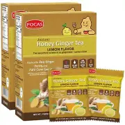 Pocas Honey Ginger Tea Lemon Instant Non GMO Gluten Caffeine Free 20 Ct 2 Boxes