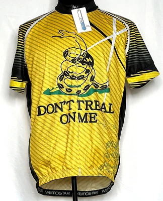 NEW Weimostar Yellow & Black Don't Tread On Me S/S Coolmax Cycling Jersey 2XL