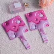 Portable Hand Held Mirror Cute Rabbit Square Handheld Mirror Women Makeup Beauty