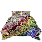 Colorful Rainbow Cluster of Butterflies Coverlet