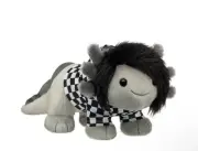 Build A Bear Emo Axolotl Stuffed Gray Plush w/ Checker Hoodie & Cert NEW