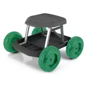 Gardening Stool - Rolling Garden Seat with Wheels and Storage Tool Tray (Black a