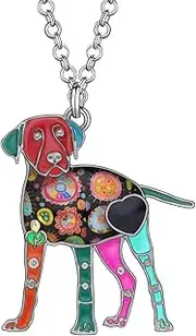[DUOWEI] Cute Black Labrador Retriever Necklace Pendant Zinc Alloy Enamel Puppy Dog Lab Jewelry Gifts Charm for Women
