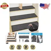 Durable Rubber-Backed 30x8 Non-Slip Jute Stair Mats – Easy Clean Treads