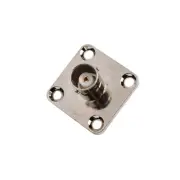 BNC Female 4 Hole Panel Mount Connector with solder cup wide flange straight