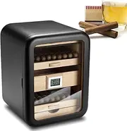 [ZyKnaurral] Cigar Humidor Cabinet with Spanish Cedar Wood Drawer, 1 Humidifiers, 1 Digital Hygrometer, Large Capacity for 110 Cigars, Spanish Cedar Lining, Cigar Lover,A