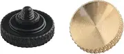 WHYHKJ 2PCS Camera Shutter Concave Buttons with Rubber Rings one in Black and one in Gold Pure Copper Shutter Release Button Camera Compatible Release Key