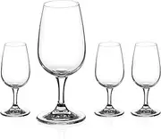 [DIAMANTE] Port Glasses or Wine Tasting Glasses - 'Auris' Collection Undecorated Crystal - Set of 4 Standardised Degustation Wine Tasting Glasses