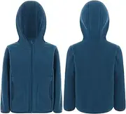 [iiniim] Little Girls Boys Sweatshirt Sherpa Fleece Jacket Long Sleeve Hoodie with Pockets 3-16 Years