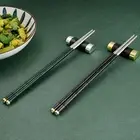 1 Pair Food Sticks Sturdy Non-slip Household Metal Chop Sticks Lightweight