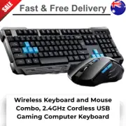 Wireless Keyboard and Mouse Combo, 2.4Ghz Cordless USB Computer Keyboard - AU