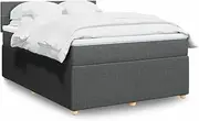 Bedroom Furniture Box Spring Bed with Mattress Light Grey Queen Fabric