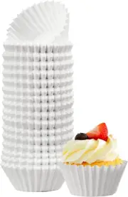 Mini White Cupcake Liners 500-Count, Small Muffin Liners, Greaseproof