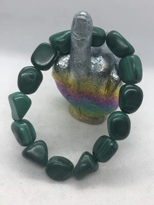 Stretch beaded bracelet Malachite