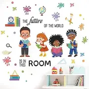 Amimagen Classroom Wall Stickers - Inspirational Quotes Books Reading Playroom Wall Decals - Baby Kids Room Daycare School Library Wall Decor